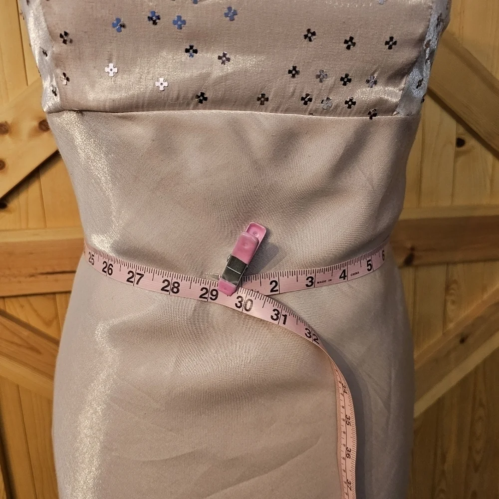 Jessica McClintock the sparkle mini Dress pastel sheer pink with sequins- y2k - Picture 8 of 14
